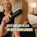A melhor escova alisadora que faz o mesmo efeito de progressiva em segundos sem perder tempo e dinheiro com horas no salão de beleza. São 5 funções em uma: Alisa, sela, modela, alinha e anti frizz.